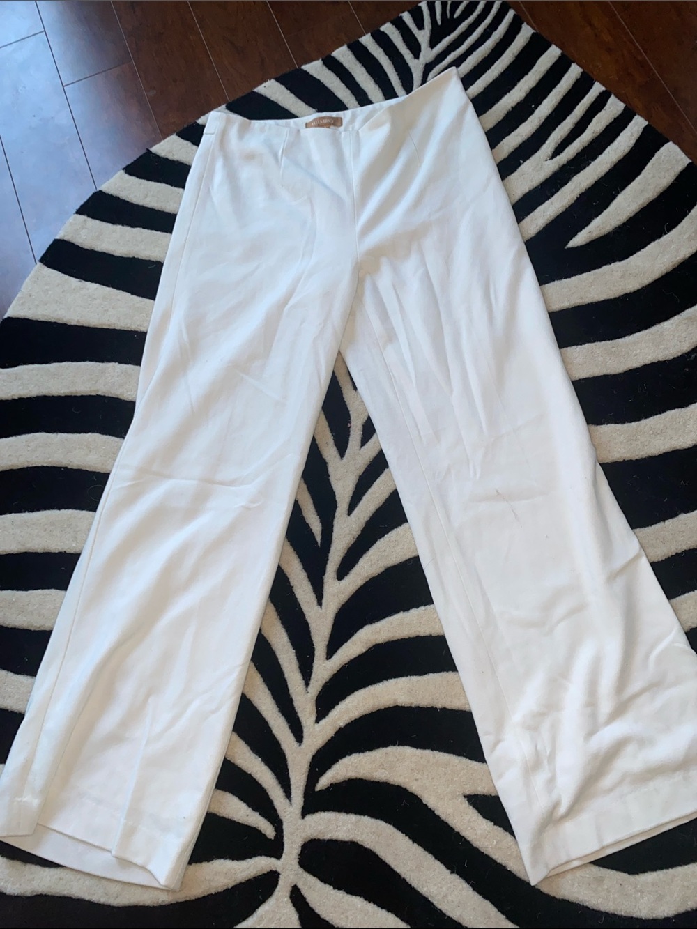 Ellen Tracy White Tailored Wide-Leg Trousers